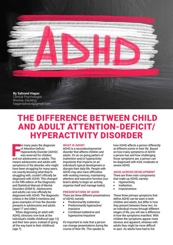 MHM Difference between Child and adult ADHD 1