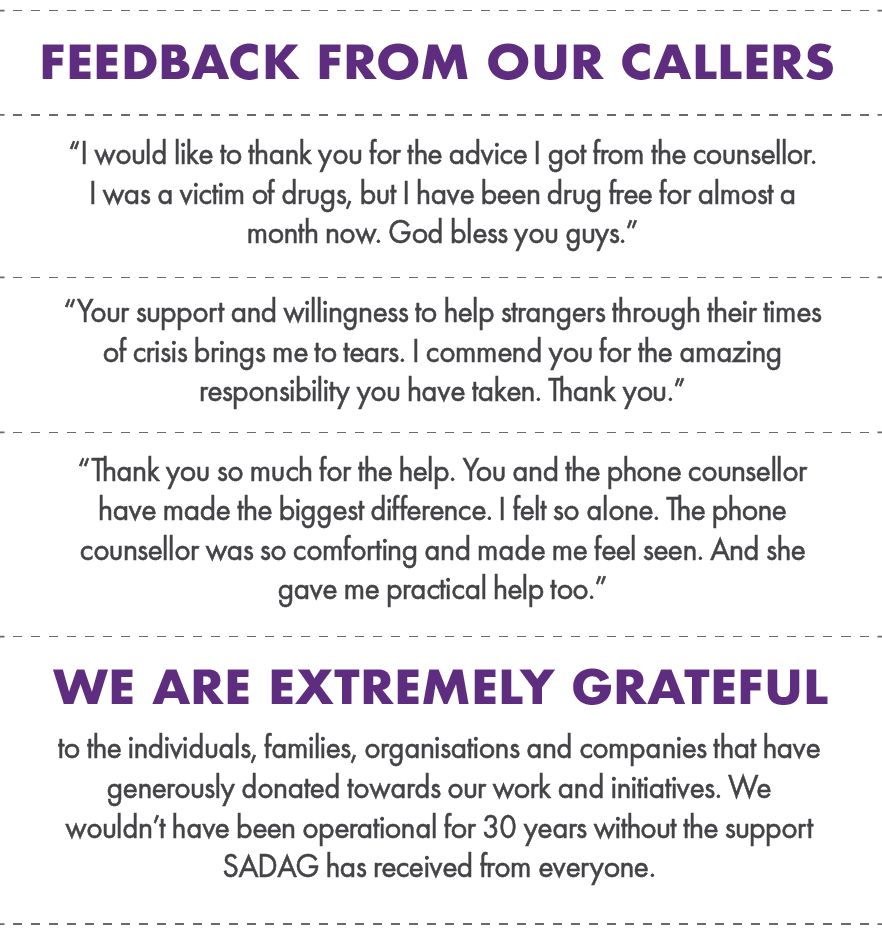 Feedback from counsellors