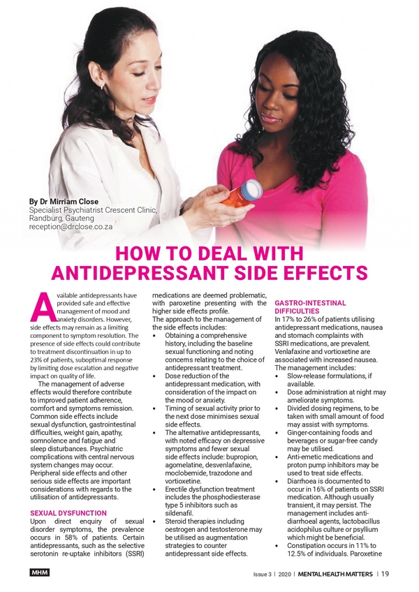 How to Deal with Antidepressant Side Effects