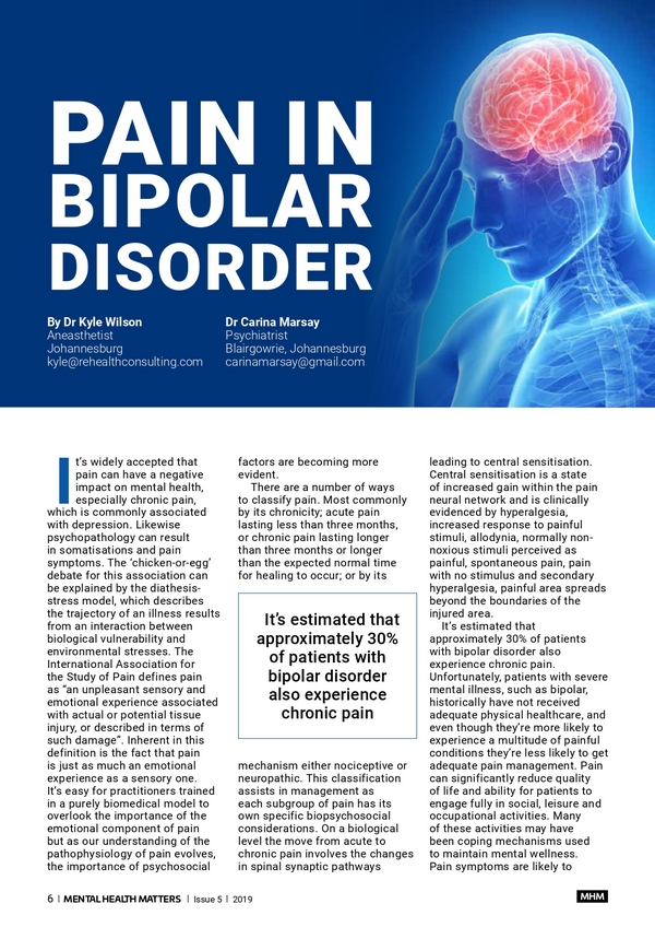 Pain in Bipolar Disorder