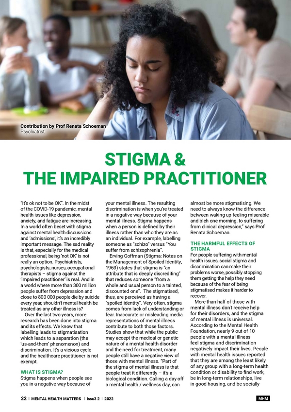 Stigma & the Impaired Practitioner